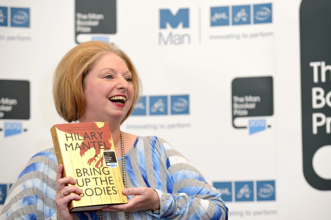 Hilary Mantel wins the Man Booker Prize with her book 'Bring Up The Bodies' at The Guildhall on October 16, 2012 in London, England.