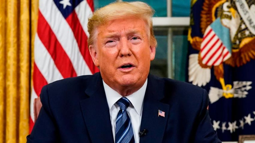 WASHINGTON, DC - MARCH 11: US President Donald Trump addresses the nation from the Oval Office about the widening coronavirus crisis on March 11, 2020 in Washington, DC. President Trump said the US will suspend all travel from Europe for the next 30 days. Since December 2019, coronavirus (COVID-19) has infected more than 109,000 people and killed more than 3,800 people in 105 countries. (Photo by Doug Mills-Pool/Getty Images)