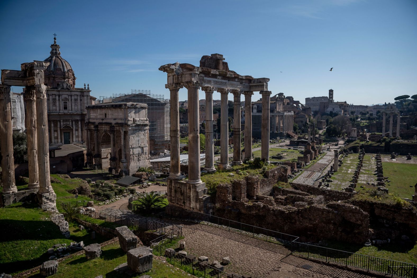 Ancient Roman ruins, normally filled with tourists, are empty on March 10. All of Italy <a href="https://www.cnn.com/2020/03/09/europe/coronavirus-italy-lockdown-intl/index.html" target="_blank">was put on lockdown</a> as coronavirus cases continued to spread in the country.