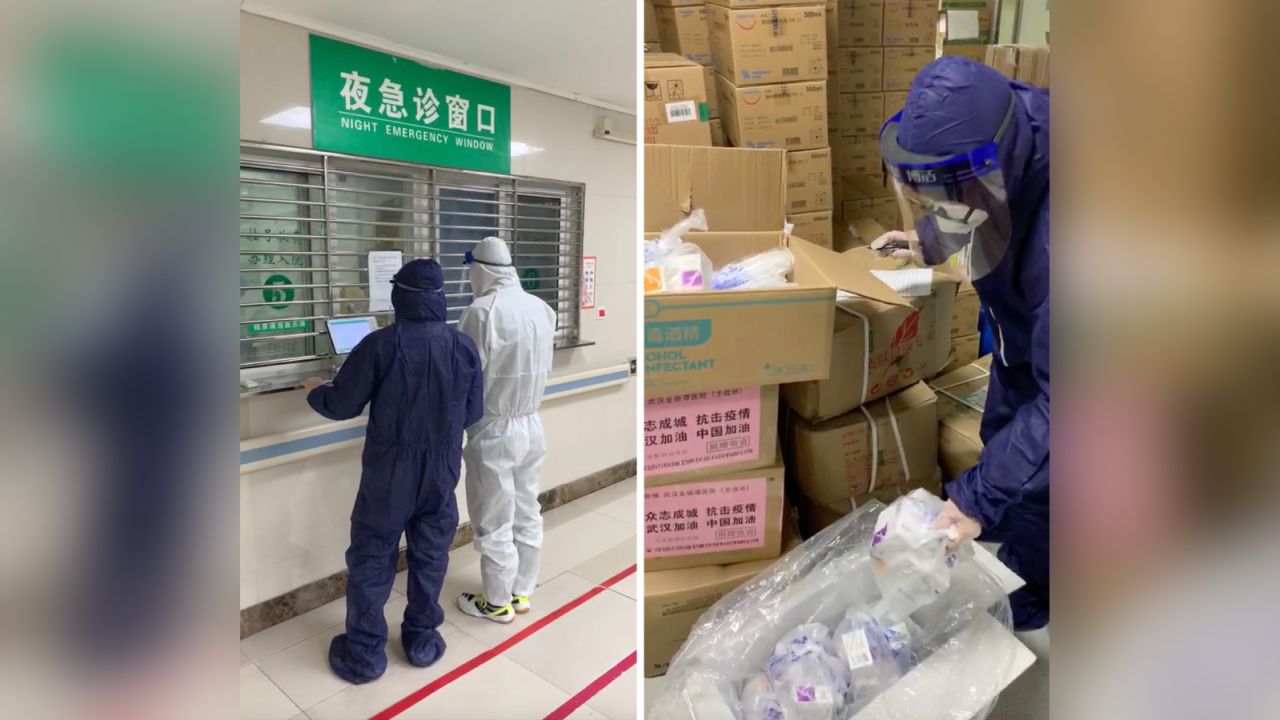 Volunteers from the Wuhan LGBT center pick up medicine to be delivered to people living with HIV across the city, unable to obtain it due to the lockdown.