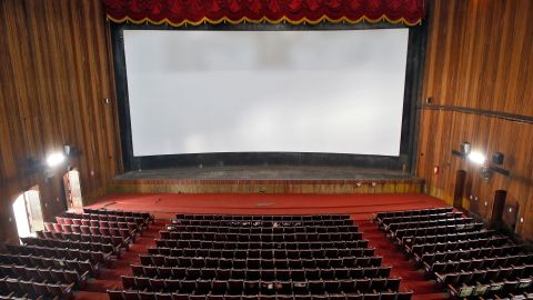An empty movie theater in Kochi, India, on March 11.