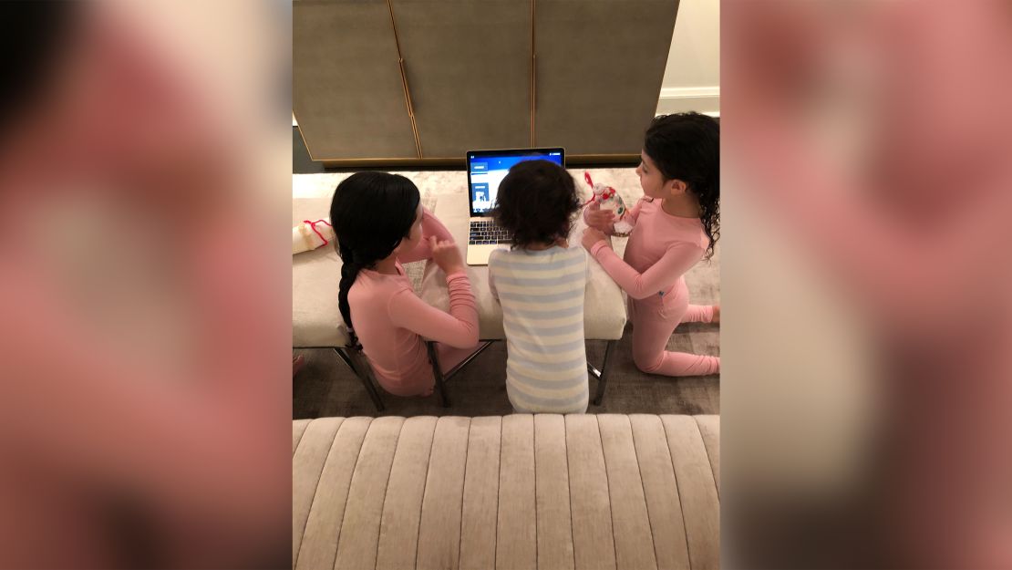Instead of dressing up in costumes and going to synagogue for Purim, the Kamali chidren gathered around a laptop to watch a livestreamed Megillah reading in their pajamas. 