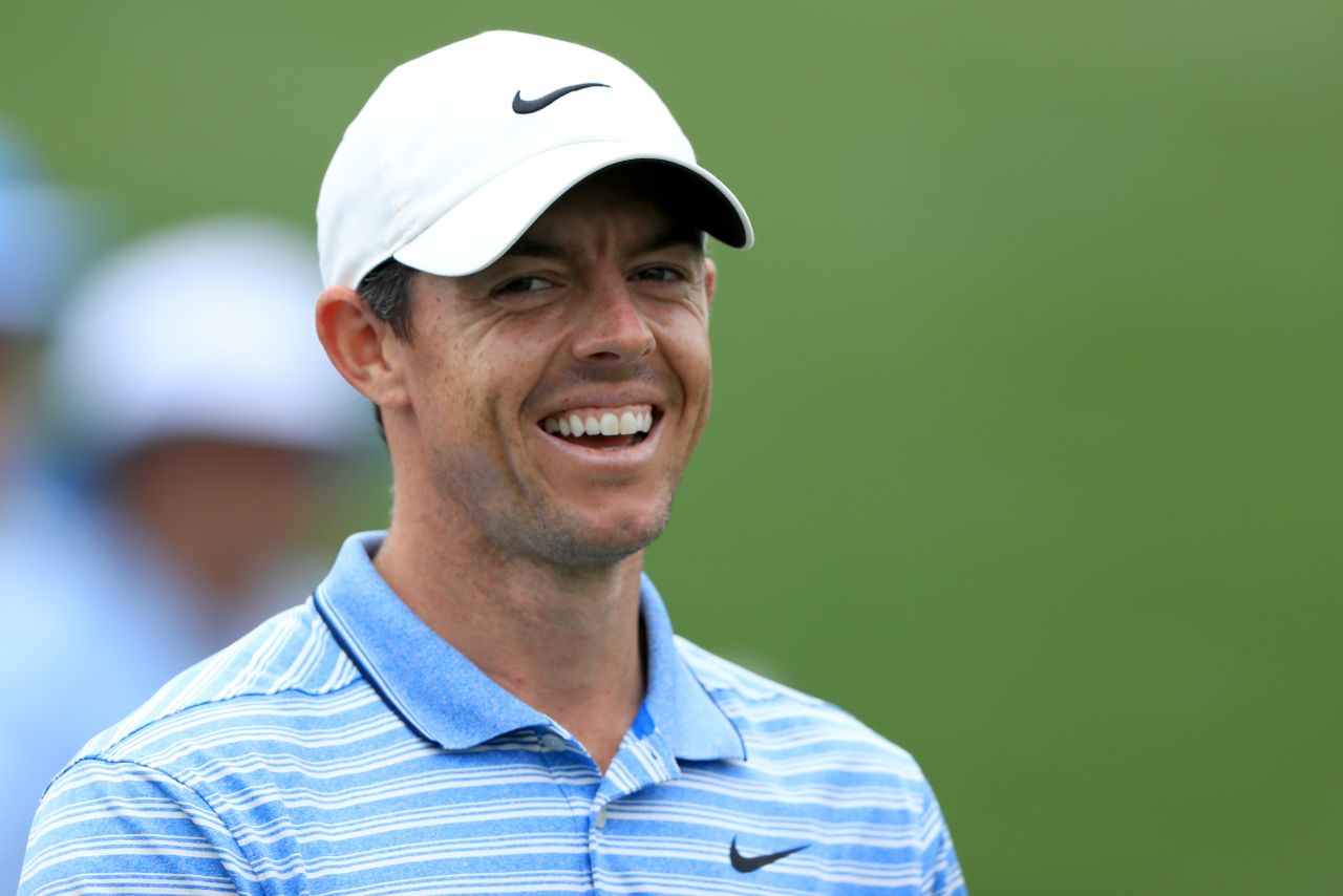 Pecking order: Northern Ireland's Rory McIlroy, who was world No. 1 before Rahm took top spot, looks on during a practice round prior to the Players Championship on The Stadium Course at TPC Sawgrass on March 10, 2020 in Ponte Vedra Beach, Florida. Tiger Woods holds the record for the most consecutive weeks at No. 1 (281), as well as the most total weeks in the position with 683. McIlroy is in third place on 106 weeks.