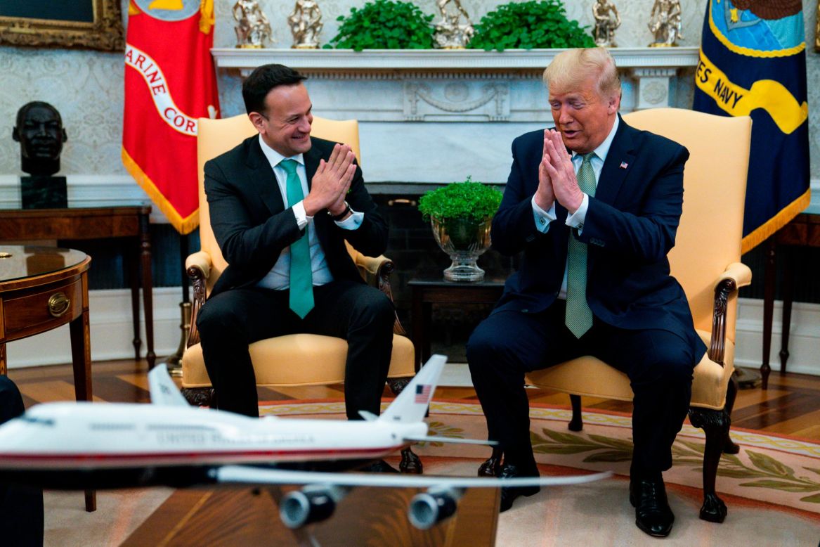 Instead of a handshake, Irish Prime Minister Leo Varadkar and US President Donald Trump greet each other with a bow as Varadkar visited the White House on Thursday, March 12. Because of the coronavirus outbreak, the White House <a href="https://www.cnn.com/2020/03/11/politics/trump-cancels-events-coronavirus/index.html" target="_blank">canceled a St. Patrick's Day reception</a> that Varadkar was slated to attend.