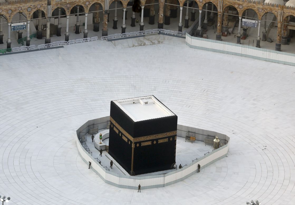 The Kaaba in the Grand Mosque, Islam's holiest site, is normally surrounded by people in Mecca, Saudi Arabia. But it was nearly empty on Friday, March 6. <a href="http://www.cnn.com/2020/03/12/world/gallery/coronavirus-empty-spaces/index.html" target="_blank">Photos: The coronavirus is leaving empty spaces everywhere</a>