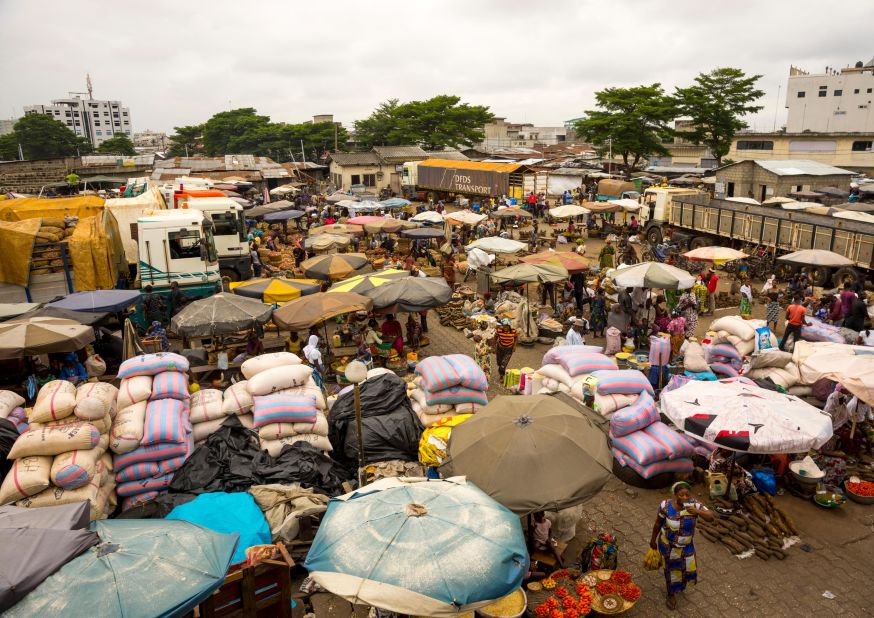 <strong>Dantokpa Market in Cotonou, Benin:</strong> Among the largest open-air markets in West Africa, colorful Dantokpa Market covers a sprawling 20 hectares. 