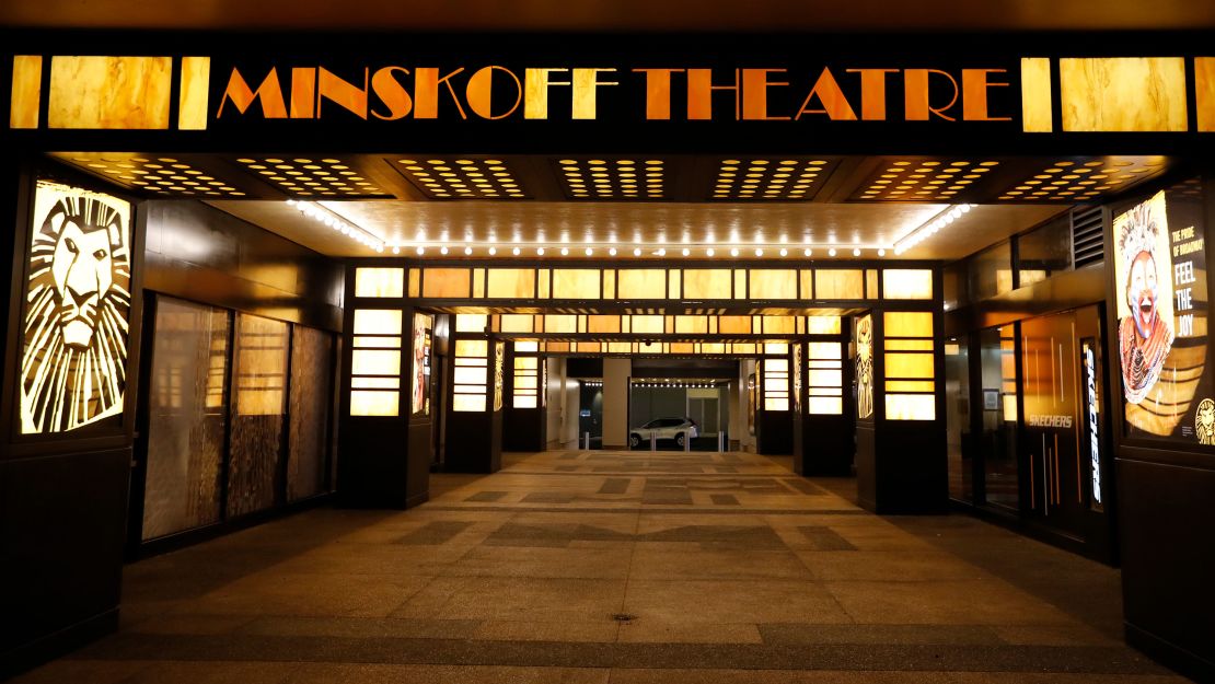 Broadway's Minskoff Theatre is shuttered.