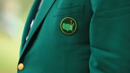 A detail of a green jacket during the third round of the Masters at Augusta National Golf Club on April 13, 2019 in Augusta, Georgia.