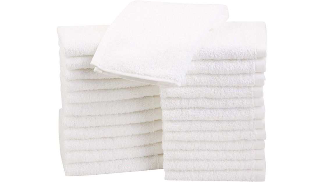 AmazonBasics Cotton Washcloths, Pack of 24 