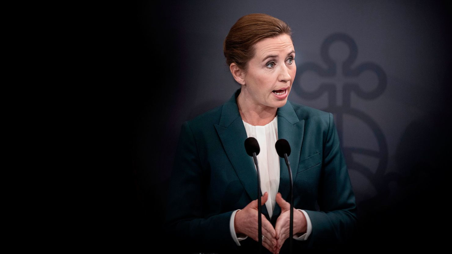 Denmark's Prime Minister Mette Frederiksen gives a press statement to comment on the situation concerning the spread of the novel coronavirus, in the Prime Ministry in Copenhagen, on March 10, 2020. - Denmark so far has registered 156 persons potisiv with the COVID-19 disease.