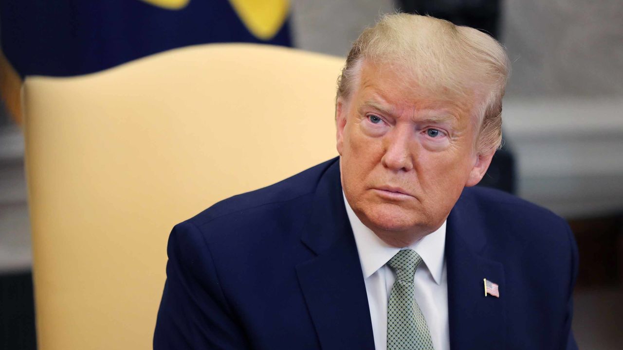 WASHINGTON, DC - MARCH 12: U.S. President Donald Trump talks to journalists while hosting Prime Minister of Ireland Leo Varadkar in the Oval Office at the White House March 12, 2020 in Washington, DC. Taoiseach Varadkar is in Washington for the annual celebration of St. Patrick's Day and to participate in the traditional Shamrock Bowl presentation. (Photo by Chip Somodevilla/Getty Images)