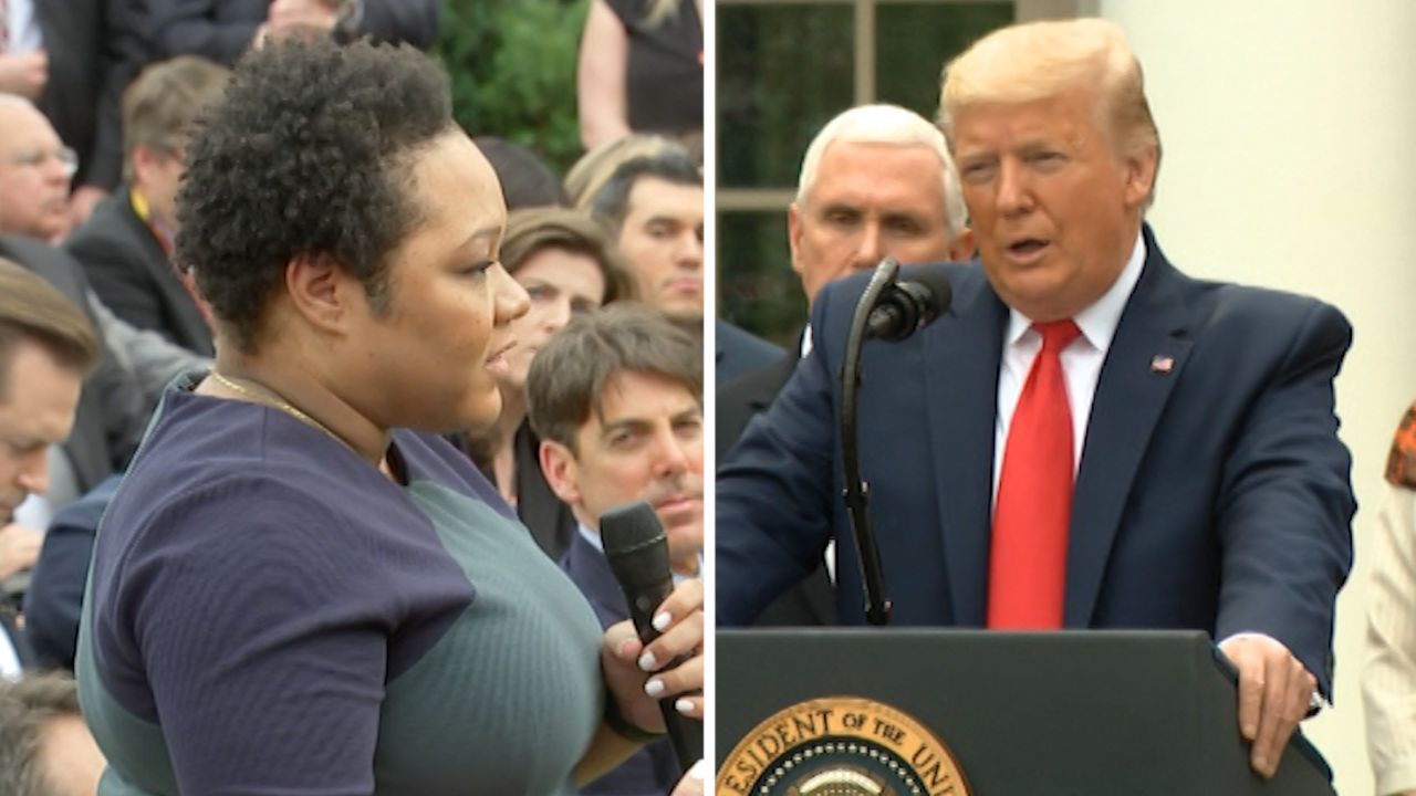 trump PBS newshour yamiche alcindor question presser split