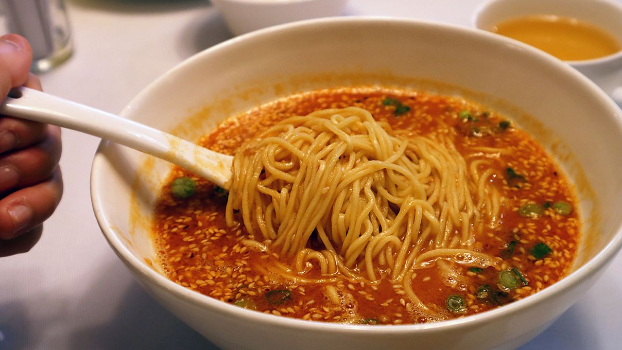 Dan dan noodles are a Sichuan specialty. 