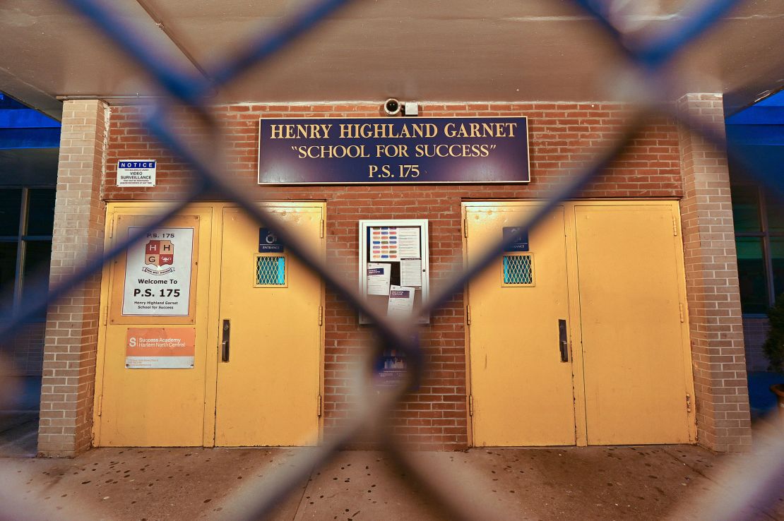 Public school P.S. 175 Henry H. Garnet in the Harlem neighborhood of New York is shuttered.