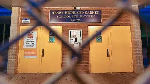 Public school P.S. 175 Henry H. Garnet in the Harlem neighborhood of New York is shuttered.