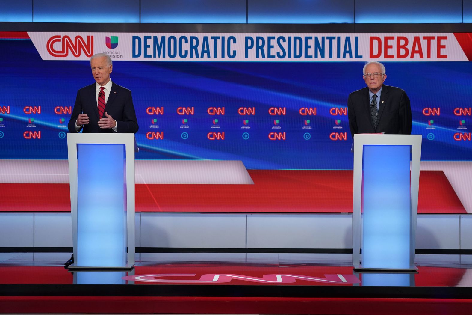 Biden came into the debate with a significant lead in delegates. Sanders has acknowledged his path to the nomination is narrowing.