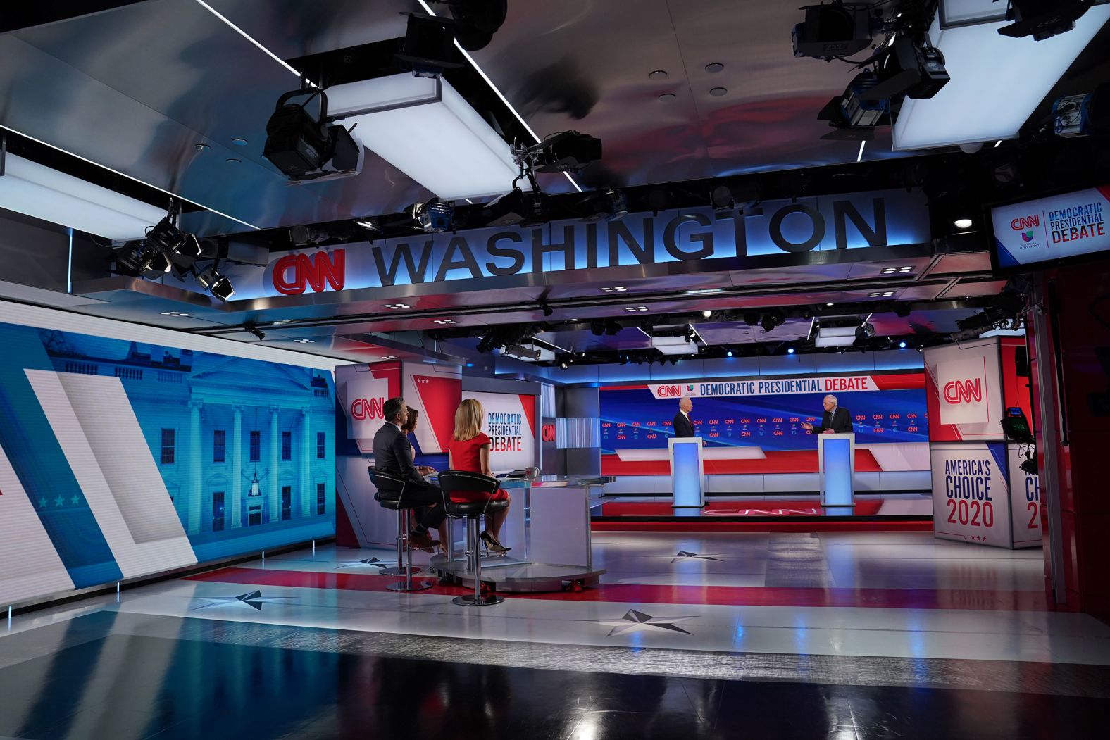 The debate is taking place in CNN's Washington studios. There is no live audience.