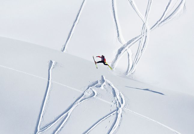 A freeride skier competes at the Fieberbrunn Ski Resort in Austria on Sunday, March 8.