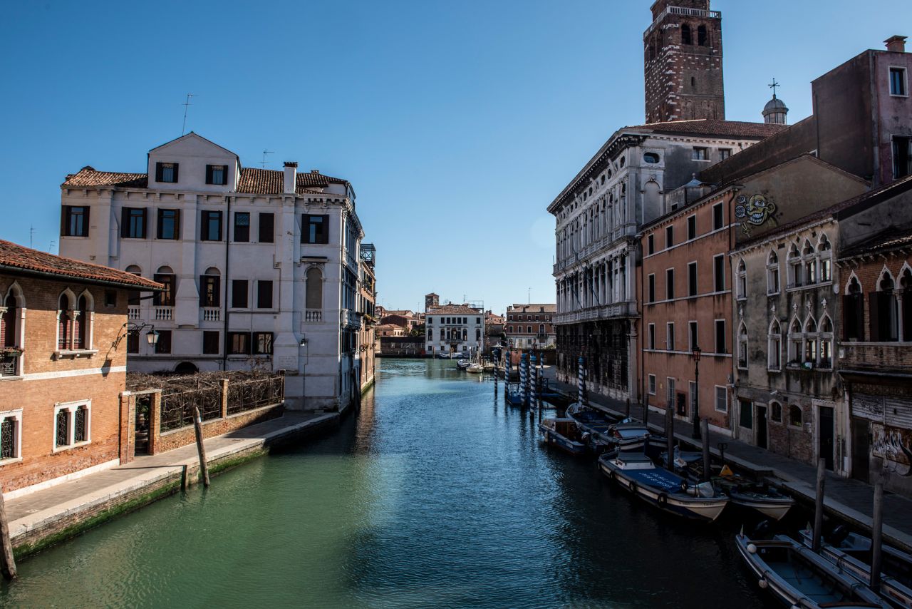 Daily life in Venice, Italy, on March 15, 2020 during the Coronavirus Emergency. 