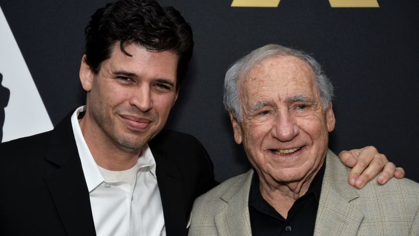 Max Brooks and his father, actor Mel Brooks attend The Academy's 20th Anniversary Screening of "The Shawshank Redemption" at the AMPAS Samuel Goldwyn Theater on November 18, 2014 in Beverly Hills, California.