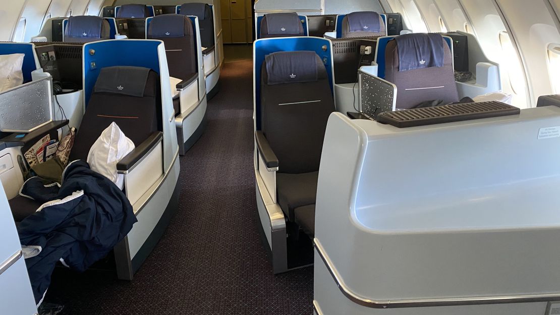 Sitting in the upperdeck of an almost-empty Boeing 747 is akin to flying private.
