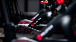 Peloton Interactive Inc. stationary bicycles sit on display at the company's showroom on Madison Avenue in New York, U.S., on Wednesday, Dec. 18, 2019. The stakes are high for Peloton as it heads into its first holiday season as a publicly traded company. Peloton projected sales of $410 million to $420 million for the quarter ending Dec. 31, up about 60% from the same quarter a year earlier. Photographer: Jeenah Moon/Bloomberg via Getty Images