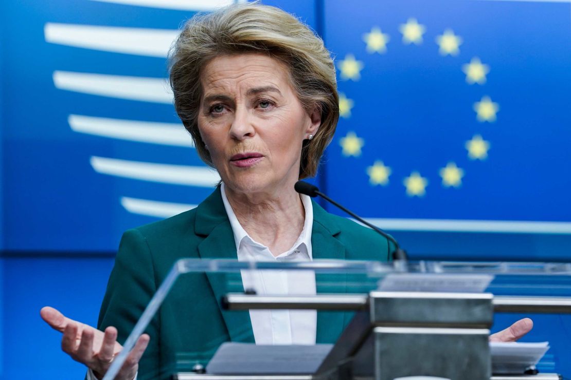 European Commission President Ursula von der Leyen proposed that the EU close its borders to nonessential travel on March 16.