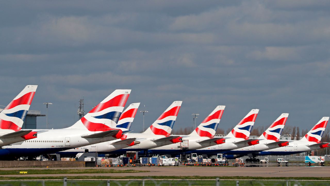 British Airways planes grounded at London's Heathrow. 