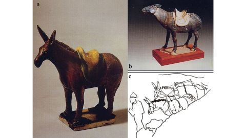 Statues found in Xi'an show representations of donkeys.