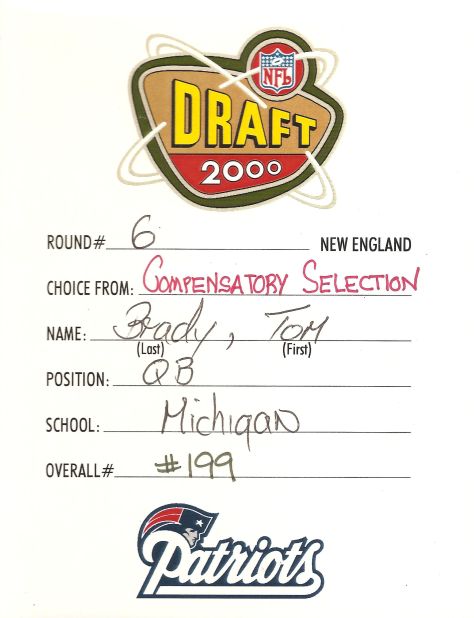 Despite his successful career at Michigan, Brady was not projected to be a star in the NFL. He was the 199th player taken in the NFL Draft. Many quarterbacks were taken before him.