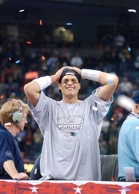 The 2001 season culminated in a Super Bowl victory for Brady and the Patriots in February 2002. They upset the heavily favored St. Louis Rams 20-17. Brady was named Super Bowl MVP, and he became the youngest quarterback to win a Super Bowl. He was 24.
