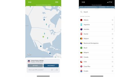 NordVPN gives you access to a plethora of servers and a quick connect function.
