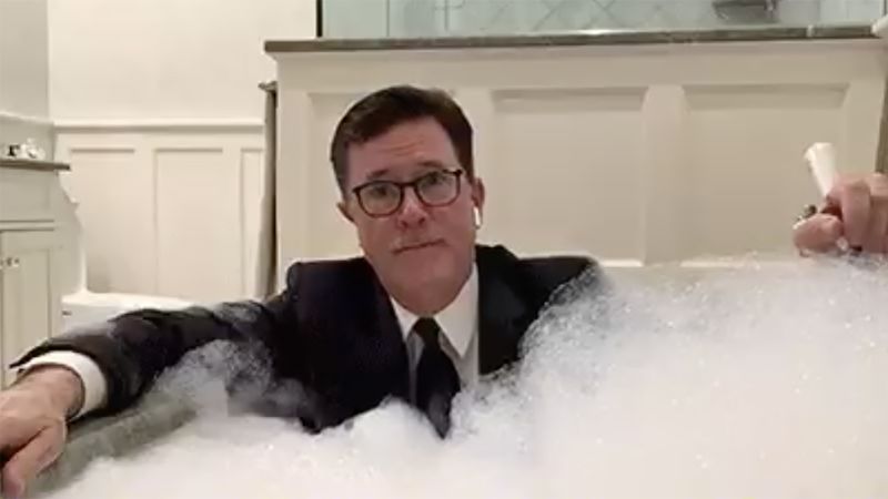 Stephen Colbert returns to late night from his bathtub
