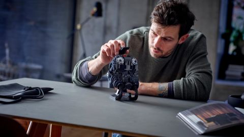 The TIE Fighter Pilot Helmet stands 18-centimeters tall.