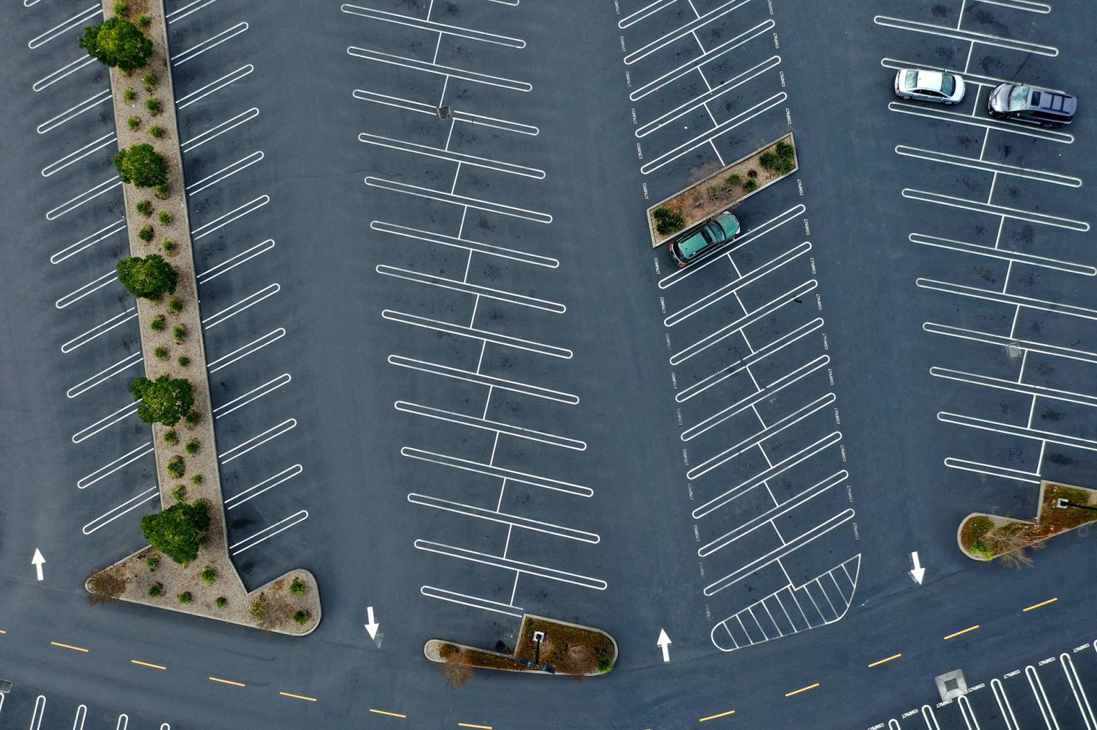 The parking lot is nearly empty at The Village shopping mall in Corte Madera, California, on March 17.