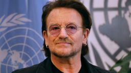 The musician and social activist Bono has written a song dedicated to those affected by the coronavirus outbreak (Photo by Spencer Platt/Getty Images)