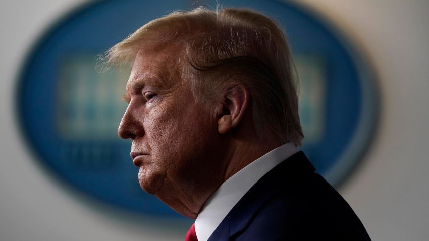 President Donald Trump attends a press briefing with the Coronavirus Task Force, at the White House, Wednesday, March 18, 2020, in Washington.