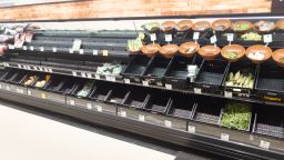 MELBOURNE, AUSTRALIA - MARCH 17, 2020: Empty fruit and vegetable shelves in an Australian supermarket after panic buying due to the COVID-19 Coronavirus.- PHOTOGRAPH BY Chris Putnam / Barcroft Studios / Future Publishing (Photo credit should read Chris Putnam/Barcroft Media via Getty Images)