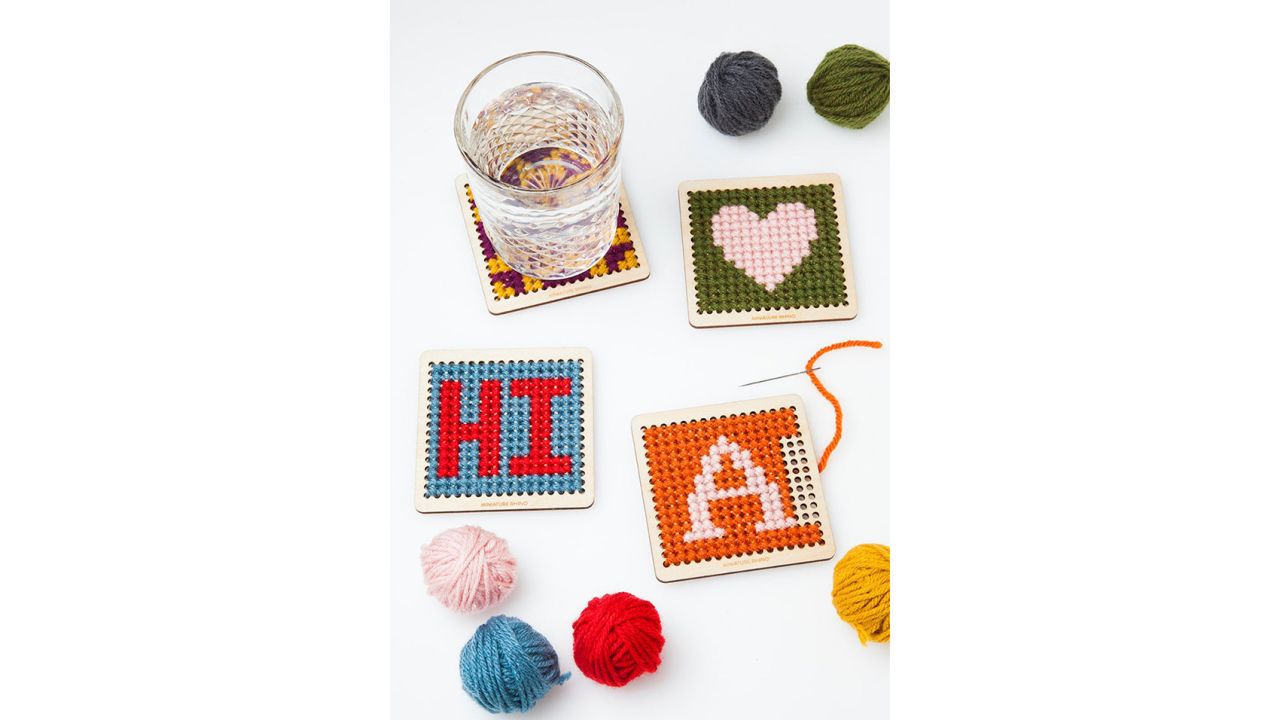 DIY Cross Stitch Wood Coaster Kit