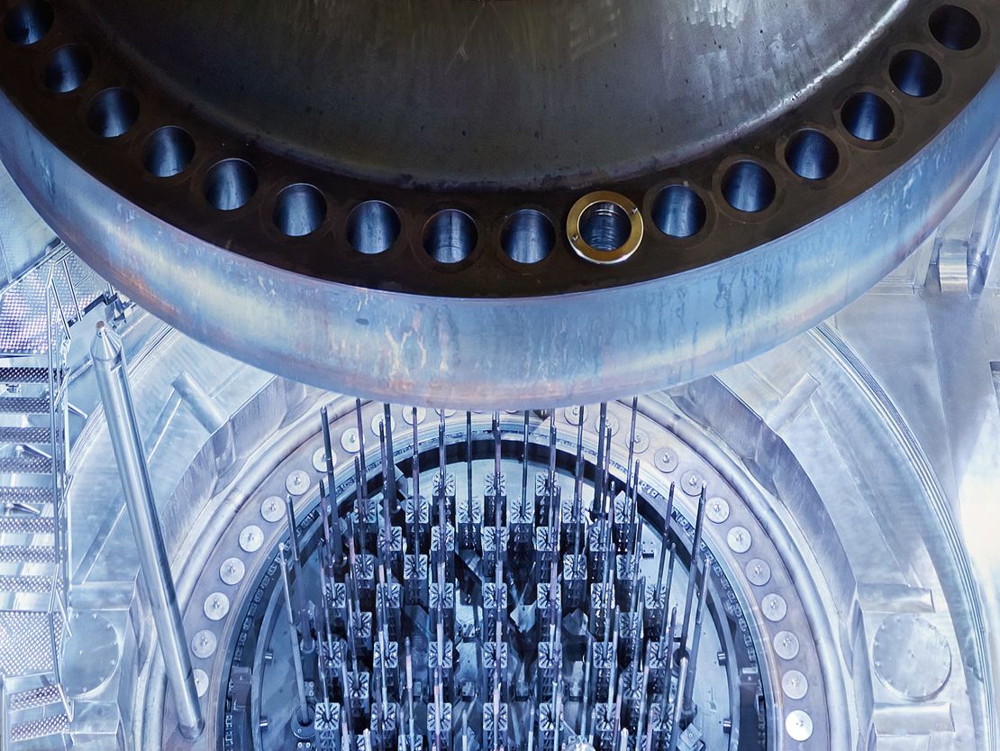 Control rods pictured inside an open reactor at Emsland Nuclear Power Plant in northwestern Germany.