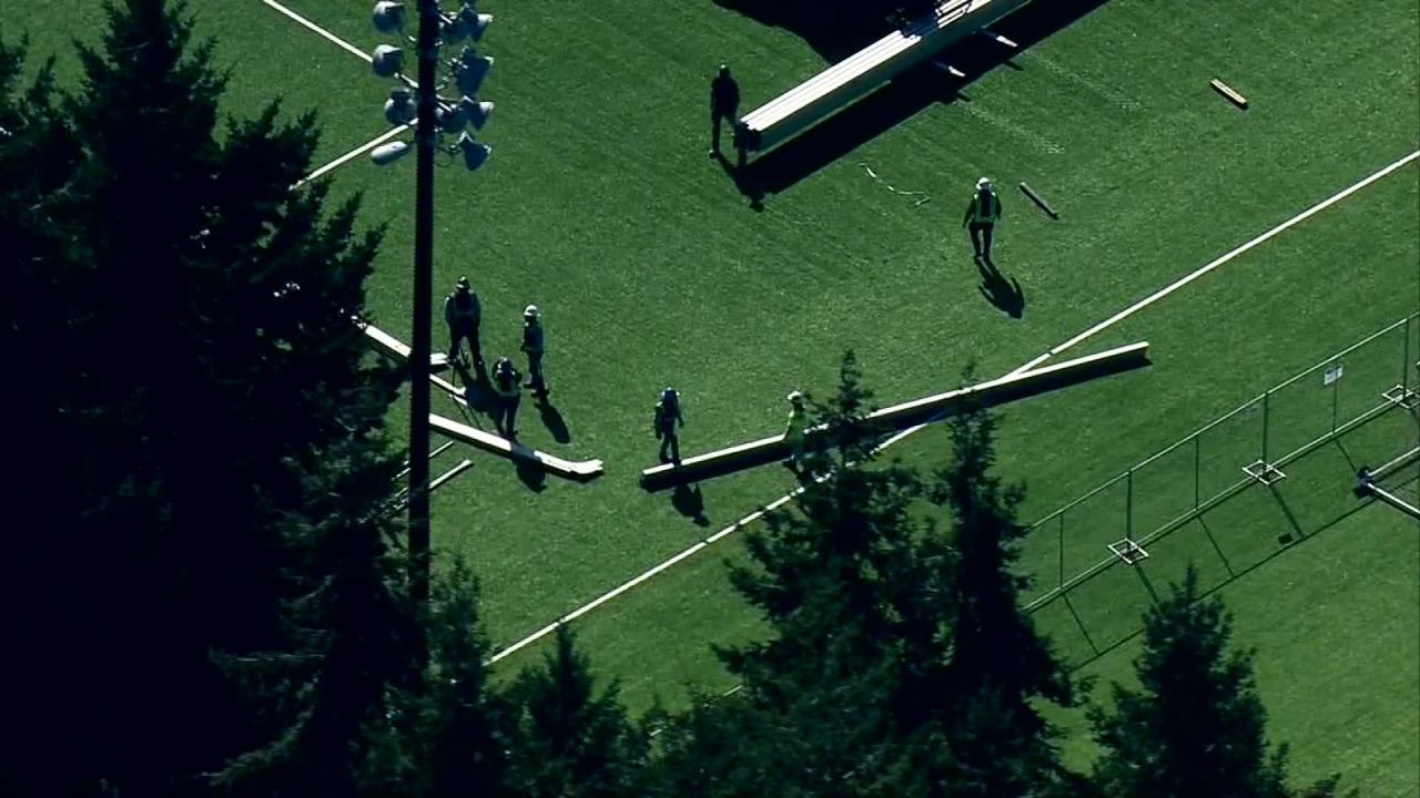 Health officials in Washington state said they would be setting up medical beds in a soccer field.