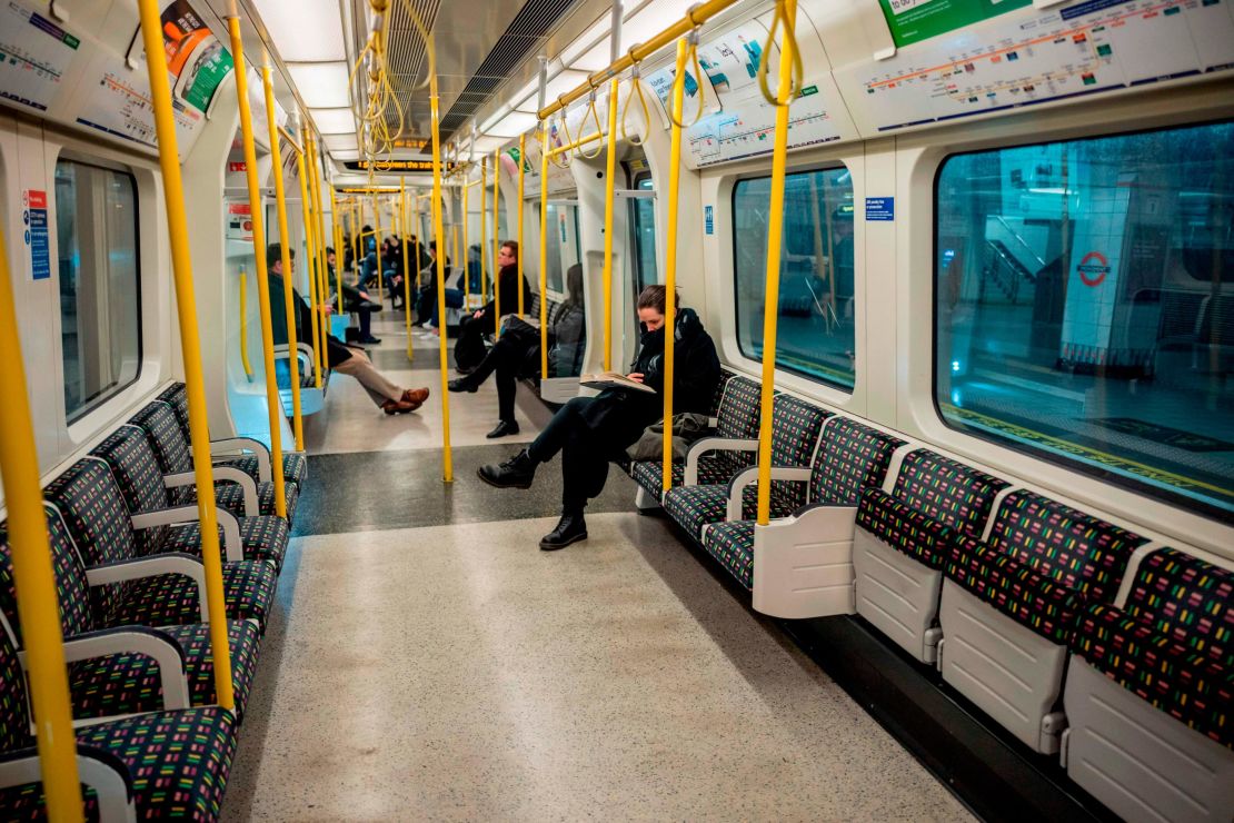 A handful of commuters during London's usually busy rush hour on Wednesday.