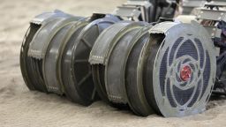 A close-up view of the bucket drums on Regolith Advanced Surface Systems Operations Robot (RASSOR) in the regolith bin inside Swamp Works at NASAÕs Kennedy Space Center in Florida on June 5, 2019.
Credits: NASA/Kim Shiflett