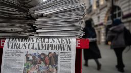 A newspaper headline warns of the potential of further measures to attempt to fight the Covid-19 coronavirus pandemic on March 17, 2020 in London, England. 