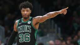 BOSTON, MASSACHUSETTS - FEBRUARY 29: Marcus Smart #36 of the Boston Celtics directs his team during the second half of the game against the Houston Rockets at TD Garden on February 29, 2020 in Boston, Massachusetts. The Rockets defeat the Celtics 111-110 in overtime.  (Photo by Maddie Meyer/Getty Images)