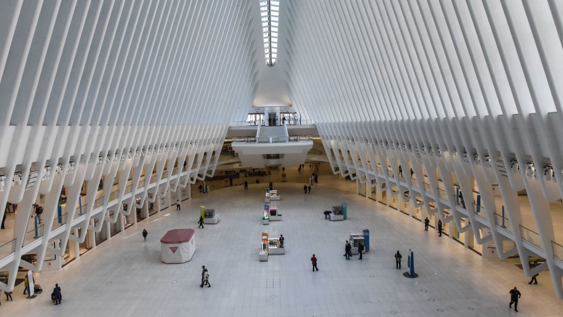 The Oculus transportation hub in Lower Manhattan on March 15 amid the coronavirus outbreak.  