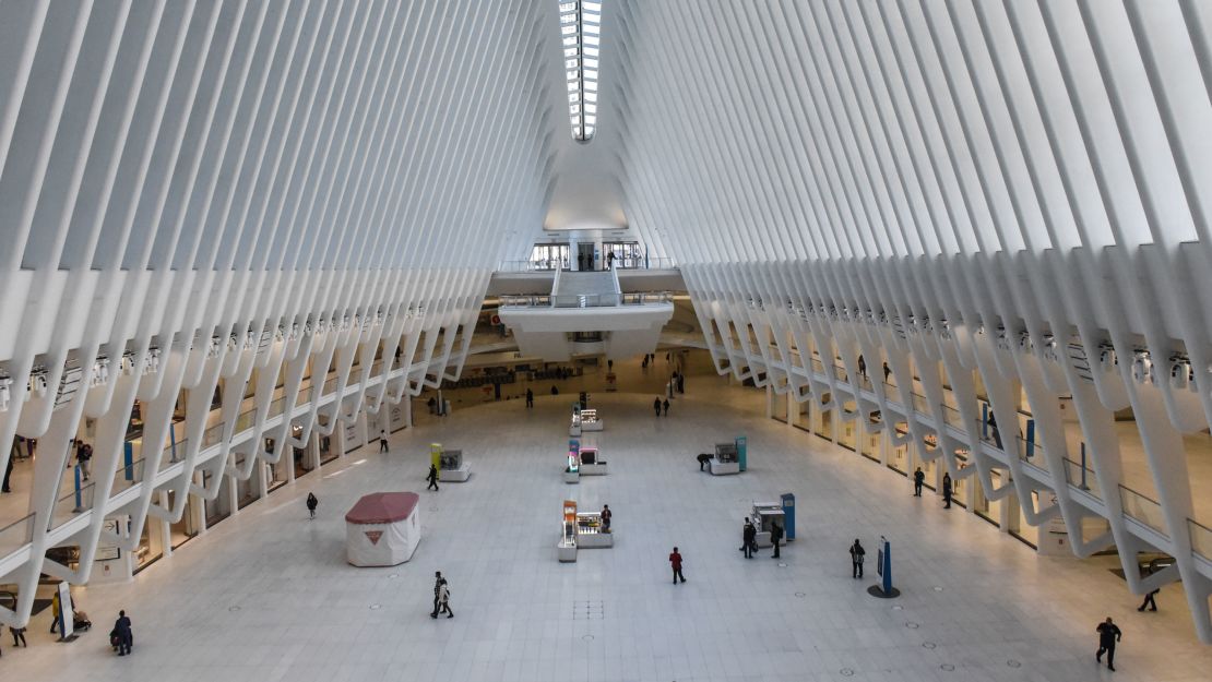 The Oculus transportation hub in Lower Manhattan on March 15 amid the coronavirus outbreak.