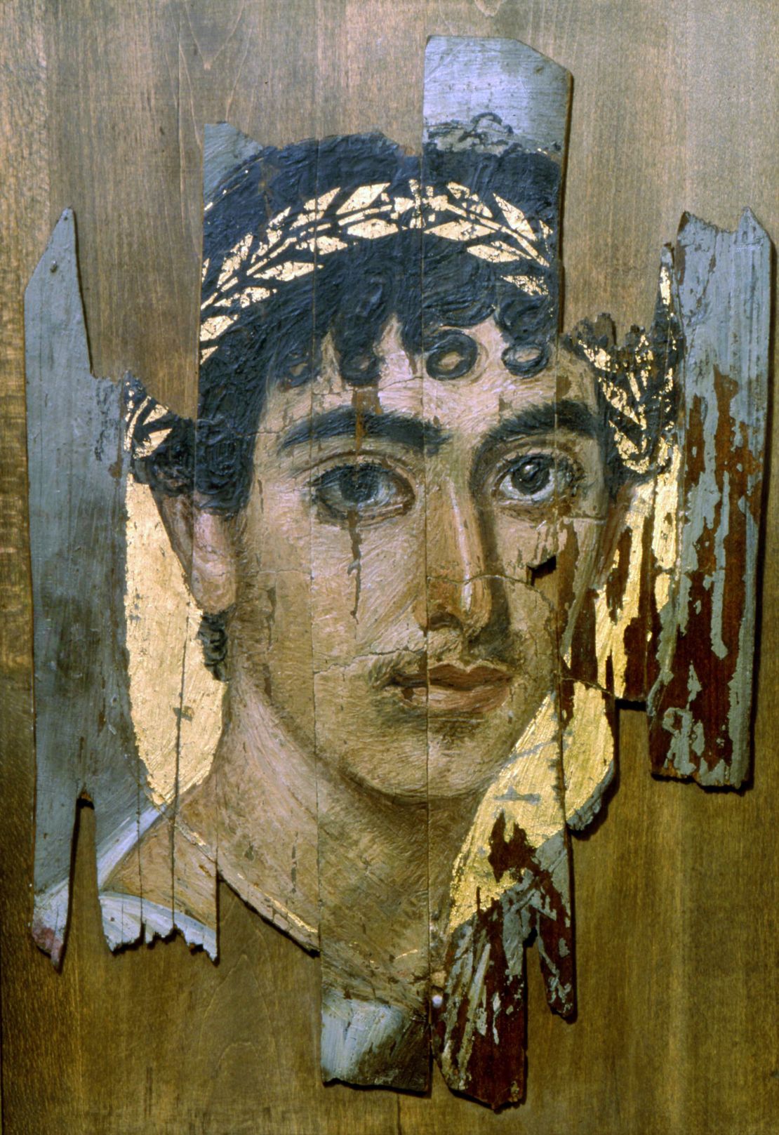 Portrait of a young man, early 2nd century, painting on wood, Moscow, Pushkin Museum