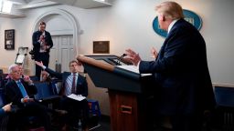President Trump speaks during the daily briefing on the novel coronavirus, COVID-19, at the White House on March 20, 2020.
