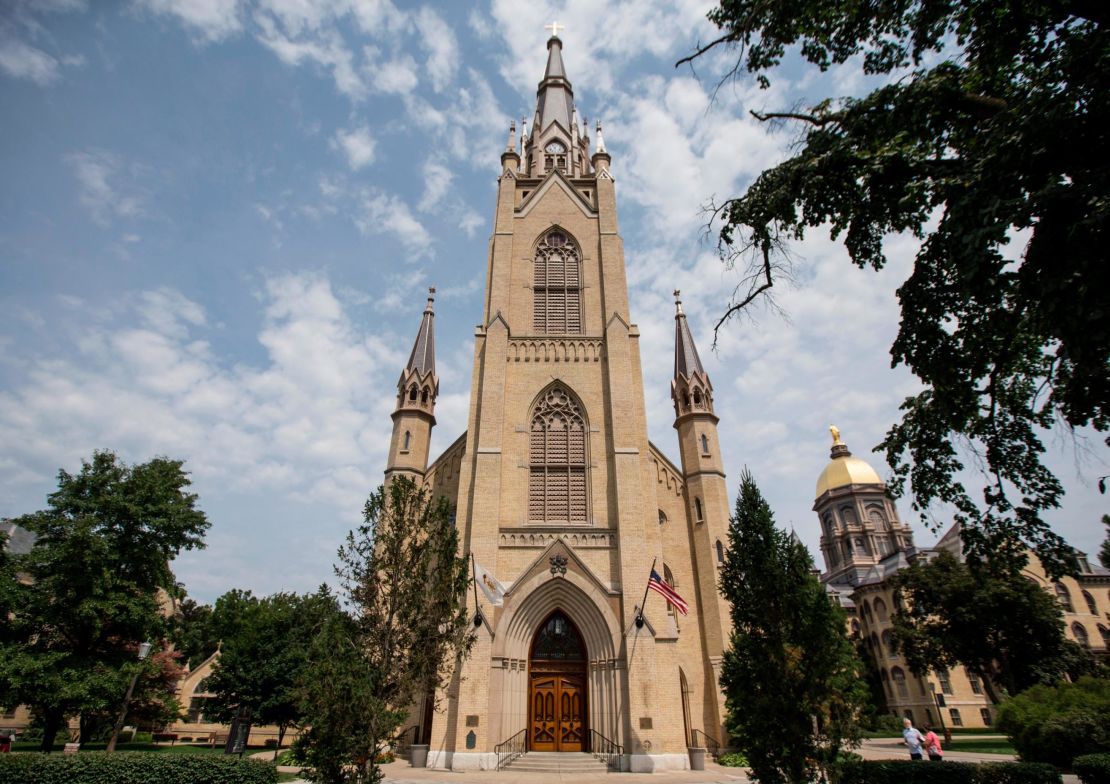 The Basilica of the Sacred Heart sits on the campus of the University of Notre Dame near South Bend, Indiana.